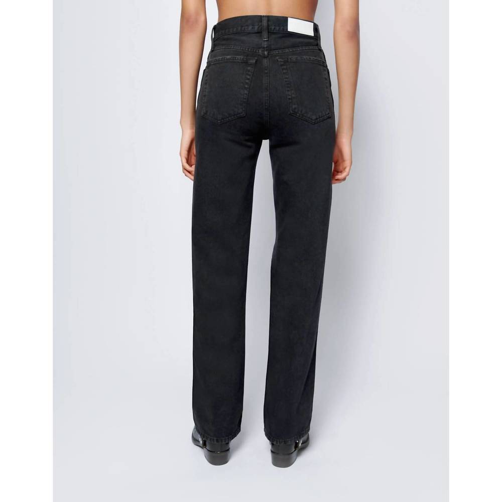 NEW RE/DONE 90's high rise loose jeans in washed black with rips - Picture 4 of 5
